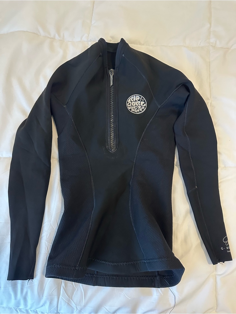 Rip Curl Black Women's Long-Sleeve Surf Top with Front Zip